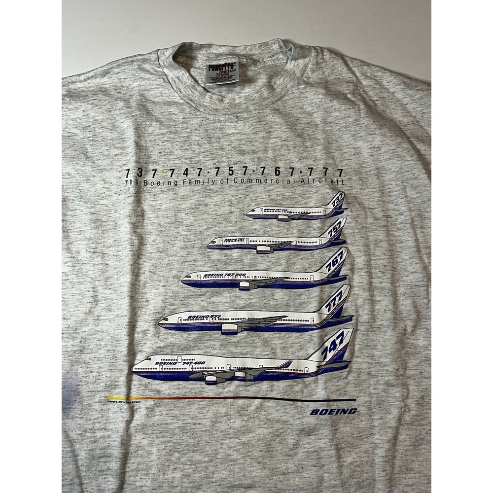 Vintage Boeing Aircraft 1994 Oneita Single Stitch Aerospace Jets T-shirt Size XL